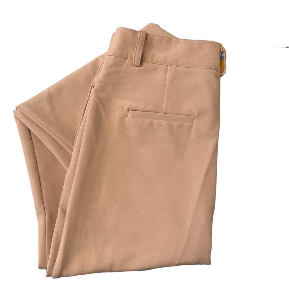 Beige Wide leg Pants Casual ladies office wear